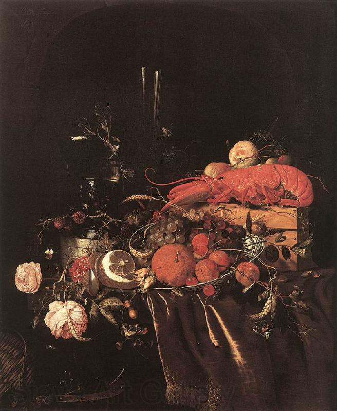 HEEM, Jan Davidsz. de Still-Life with Fruit, Flowers, Glasses and Lobster sf